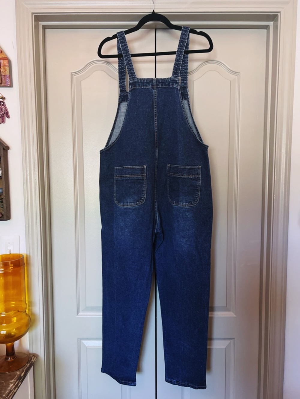 Soojun Denim Overalls Jumpsuit Dark Wash Utility Bib Carpenter Pants Large - Picture 3 of 8